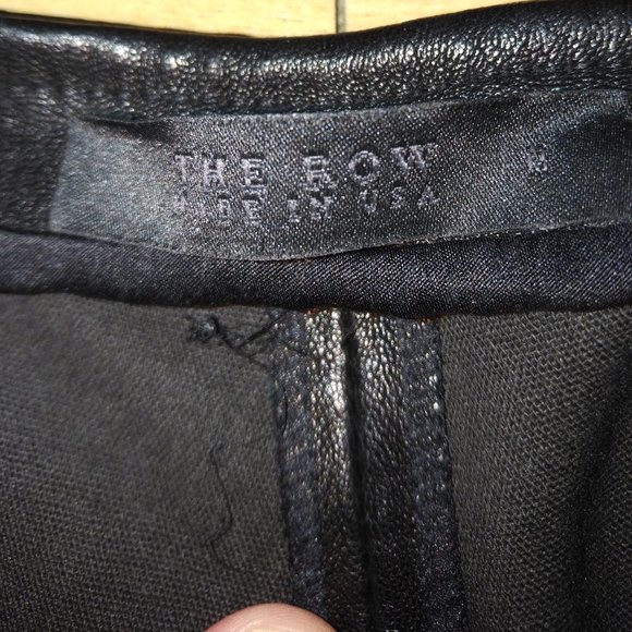 The Row Real Black Leather Pants MINT Shape + BONUS NEW ZARA Red Leather Pants - Picture 5 of 9